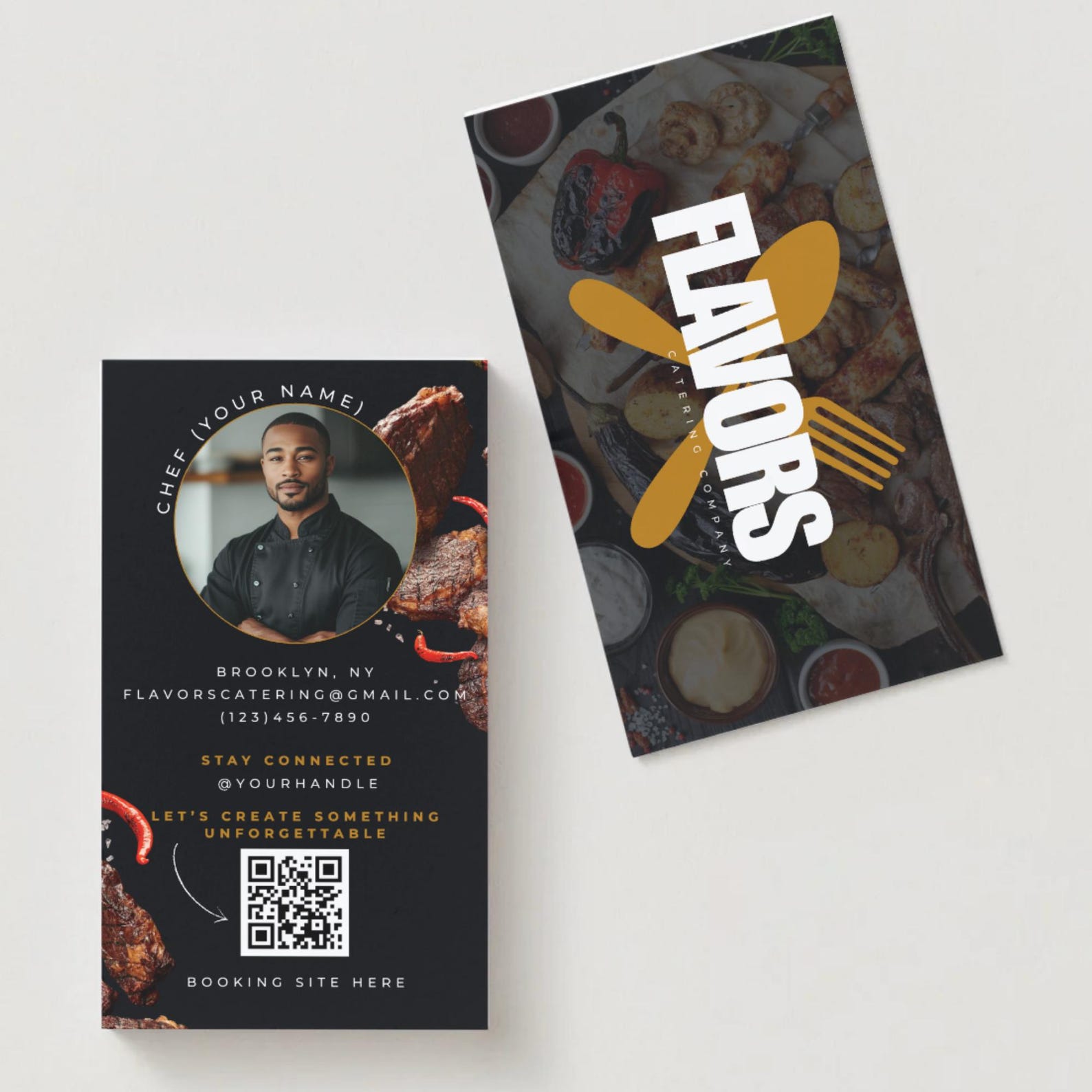 Custom Code Catering Catering Business Card Template: QR Code Canva Design (2.5x3 In ...