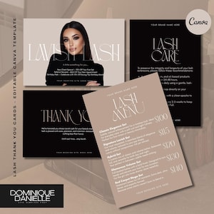Lash Tech Thank You Card Template: Canva Design (Digital Download)