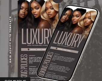 Hairstylist Acuity Canva Banners: Luxe Booking Site Template, Hair Scheduling Site