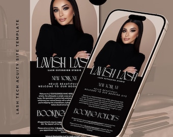 Lash Artist Acuity Template: Luxury Booking Site Banners (Digital Download, Canva Editable)
