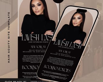 Lash Artist Acuity Template: Luxury Booking Site Banners (Digital Download, Canva Editable)