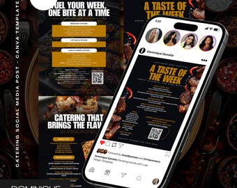 Chef and Catering Flyer Canva Template Set: Modern Social Media Post