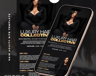 Hairstylist Acuity Canva Banners: Luxe Booking Site Template, Hair Scheduling Site