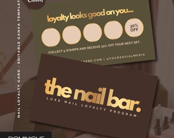 Nail Loyalty Card Template: Editable Canva Design (Printable & Digital Use)