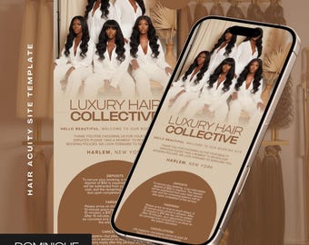 Hairstylist Acuity Canva Banners: Luxe Booking Site Template, Hair Scheduling Site