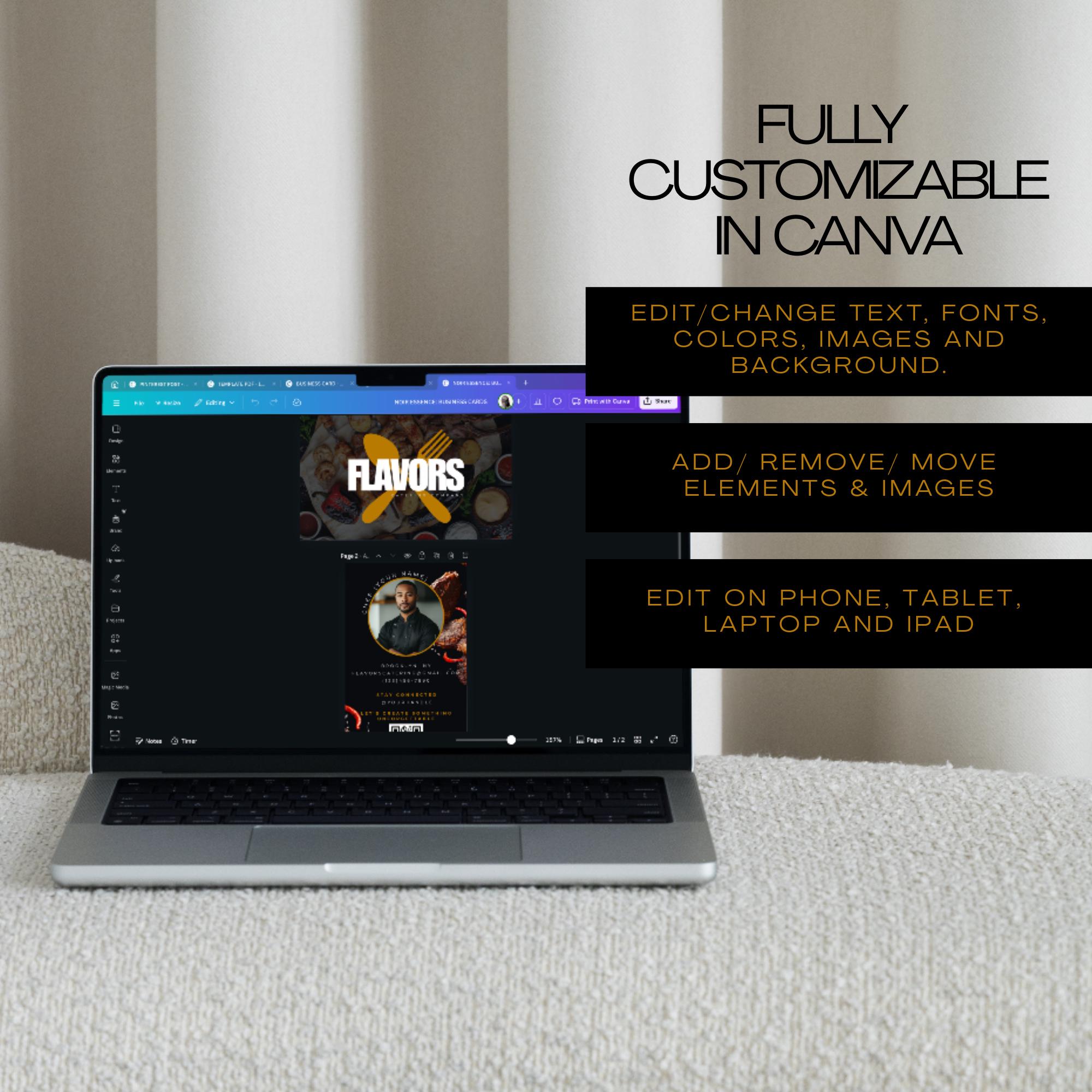 Custom Code Catering Catering Business Card Template: QR Code Canva Design (2.5x3 In ...