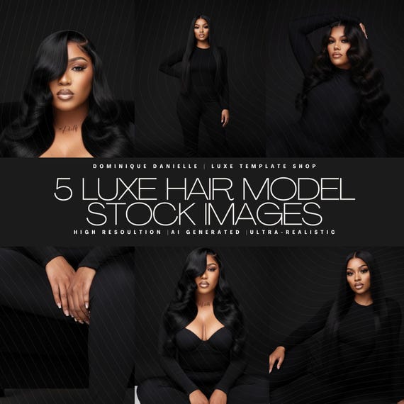 Beauty & Hair Model Stock Images: Luxe Melanin Images (5 High-Res JPEGs)