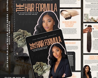 Plantilla de eBook PLR para Negocios de Cabello: Guía de Venta de Cabello Editable de 20 Páginas, Manual Listo para Usar y Cuaderno de Trabajo Listo para Revender
