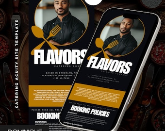Catering Acuity Canva Banners: Luxury Booking Site Design, Chef Acuity Scheduling Template