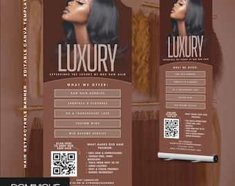 Vorlage für einziehbares Banner für Friseursalons und Pop-up-Displays (Canva-bearbeitbar, digitaler Download)