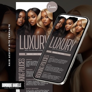 Hairstylist Acuity Canva Banners: Luxe Booking Site Template, Hair Scheduling Site