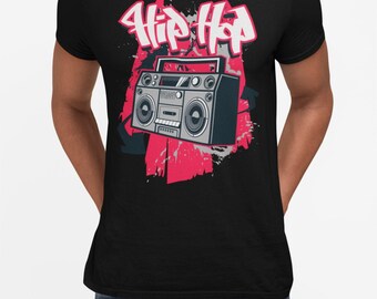 Hip Hop T-shirt T Shirt Music 70s 80s 90s retro T shirt Hiphop Stereo Ghetto blaster