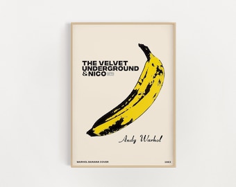 andy warhol banana. pop art print. andy warhol poster. vintage print. modern art print. printable wall art. home decor. digital art print