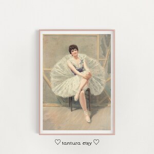 ballerina art print | light academia decor | vintage oil painting | antique ballerina print | vintage art | art | printable wall art
