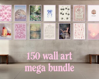 BUNDLE of 150 Coquette Wall Art, Feminine Art Prints, Trendy Poster, Coquette Illustration, Flirtatious Wall Art, Whimsical Illustration Art