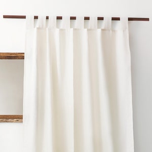 Custom Tab top Linen blackout curtains - linen blackout curtains bedroom - tab top linen curtains blackout - linen tab top curtain panel