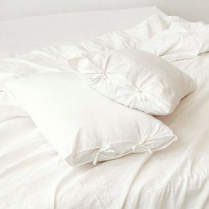 Linen pillowcase with ties. Luxury Linen Pillow Shams. Linen envelope pillow case with ties. Linen pillow shams, linen pillow cover ties.