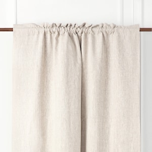 Rod pocket Linen blackout curtains - rod pocket curtains bedroom farmhouse curtains - linen curtain panel - shabby chic curtains blackout