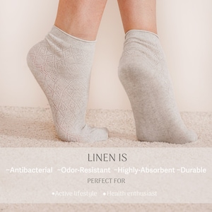 Linen socks women set of 2 pairs. Yoga socks, ankle socks, vegan socks, soft and cozy socks, organic socks, white socks for women.