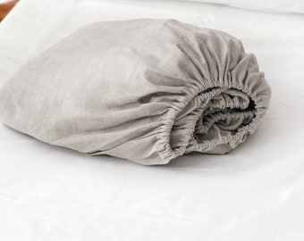 Stonewashed Linen Fitted Sheet: Queen Size, Deep Pocket