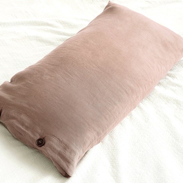 Luxury Linen Pillow Shams. Linen pillowcase with buttons. Linen envelope pillow case buttons. Linen pillow shams, linen pillow cover.