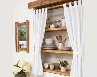 Custom linen curtains – Farmhouse Kitchen Decor, OEKO-TEX Certified, light filtering, short and long