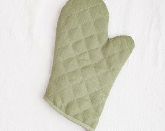 Stonewashed Linen Oven Mitt: Heat Resistant Kitchen Glove