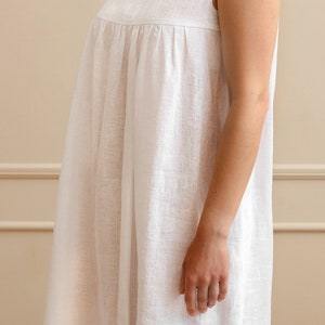Camisón de lino suave: ropa de dormir con volantes hasta la rodilla imagen 2