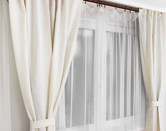 Linen Curtain Panel: Hidden Back Tab, Blackout or Unlined