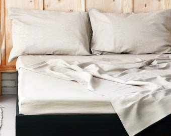Queen size Linen sheet set in various colors, Queen size bed linen of 4 pieces. Linen bedding set Queen size, organic bedding Hypoallergenic