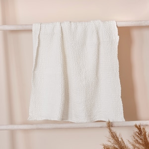 Linen waffle towel | Linen hand towel | Waffle linen towel | Absorbent towel | Soft towel with loop for hanging | Face towel and Guest Towel