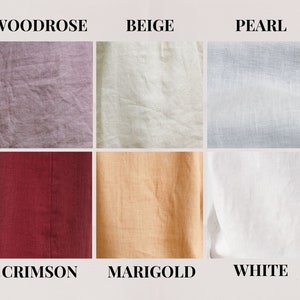 Puede incluir: Seis muestras de tela en diferentes colores: Woodrose, Beige, Pearl, Crimson, Marigold y White.