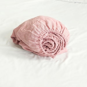 Sábana ajustable de lino orgánico lavado a la piedra: ropa de cama rústica hipoalergénica