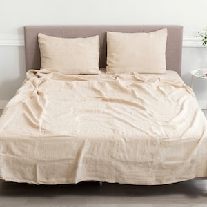 Queen-Size Leinenlaken-Set in verschiedenen Farben, Queen-Size-Bettwäsche von 4 Stück. Leinen Bettwäsche Set Queen Size, Bio-Bettwäsche Hypoallergen