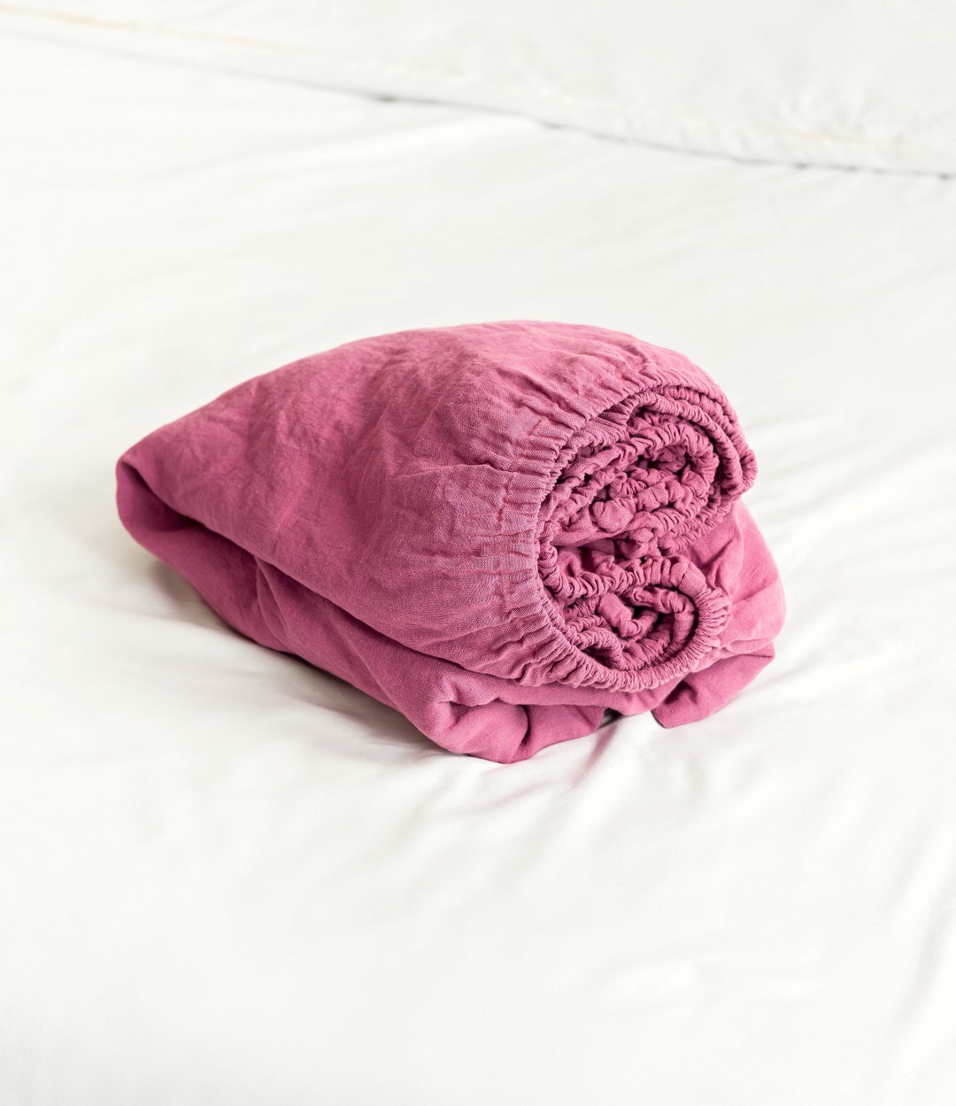 Linen Fitted Sheet Queen Size. Hypoallergenic Queen Fitted Sheet