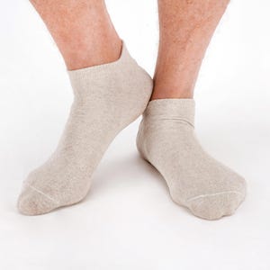Linen socks for men (set of 2 pairs).  Men&#39;s vegan socks. Ankle socks, sustainable socks. Low-cut socks. Organic linen and nettle socks.
