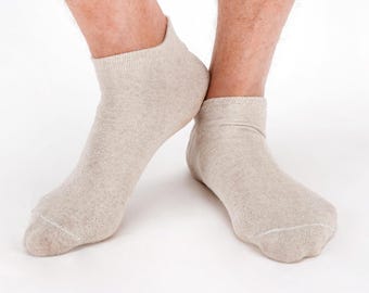 Linen Nettle Low-Cut Socks, Men's Vegan Ankle Socks