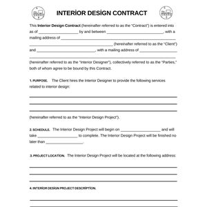Printable Interior Designer Contract Interior Design Contract Template
