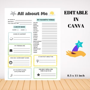 All about me template, coworker questions printable