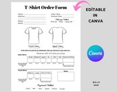 T-Shirt Order Form Template: Editable Canva Design (Printable PDF)