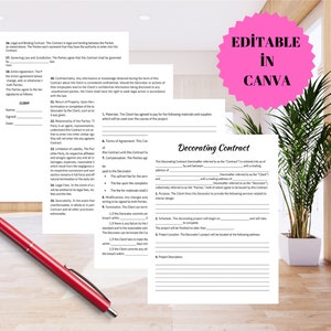 Bearbeitbare Veranstaltungsdekorationsdienstleistungsvereinbarung: Canva-Vorlage