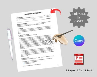Editable Caregiver Contract Etsy - Il 340x270.5041915701 S9ww 