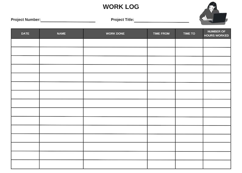 Editable Work Log Template: Time Tracker in Canva (digital Download) - Etsy