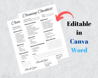 Putzzeug Checkliste: bearbeitbar in Canva & Word (PDF)