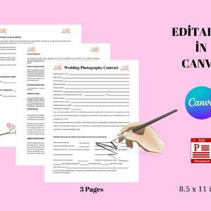 Wedding Photography Contract Template: Editable Client Booking Form (PDF Download)