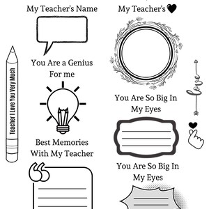 Printable Card for Teacher All About My Teacher Coloring Page - Etsy