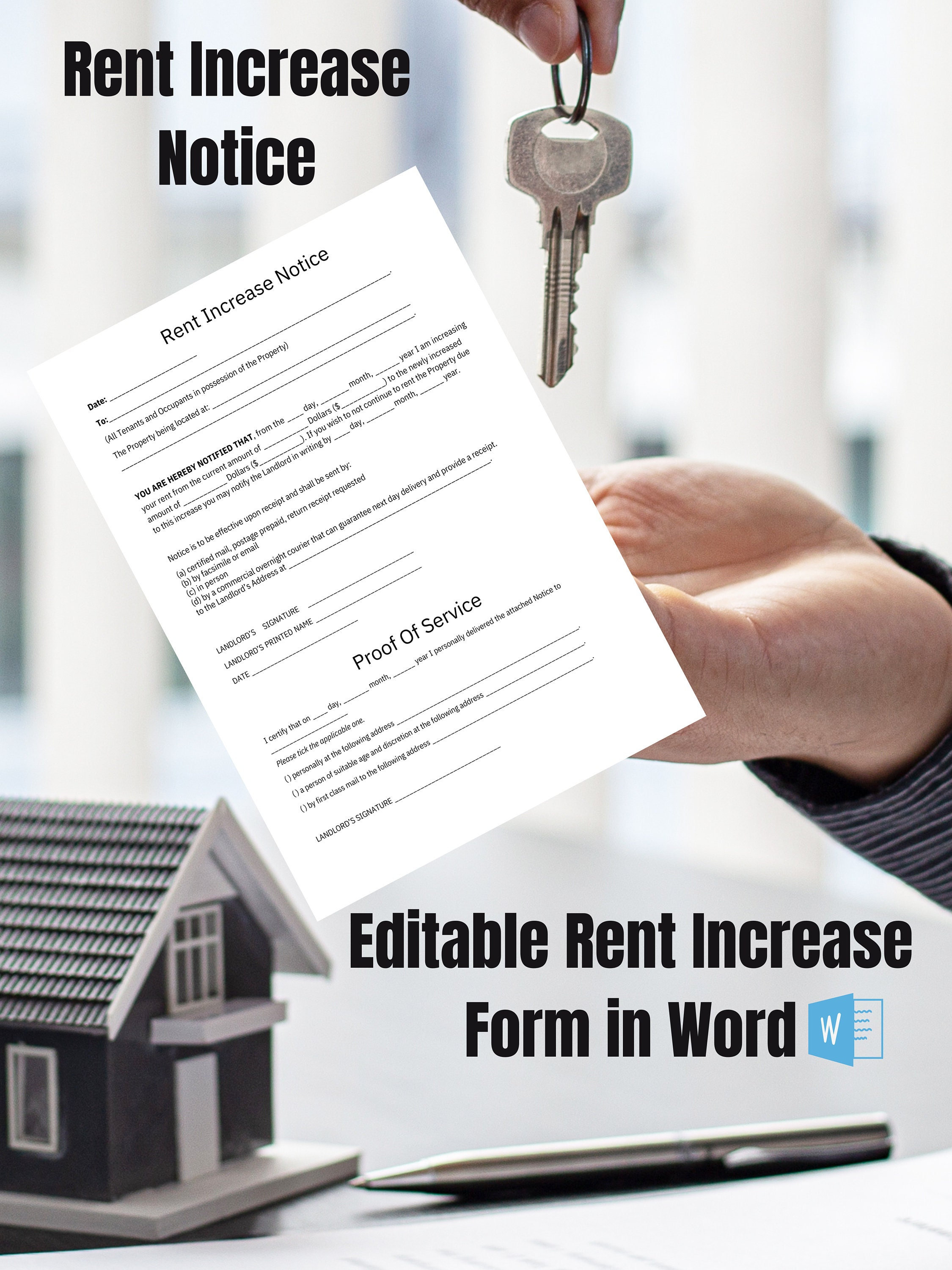 Rent Increase Notice, Rent Increase Form Edit in WORD Download Etsy