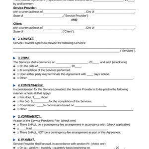 Printable Retainer Agreement Template, Digital Download - Etsy