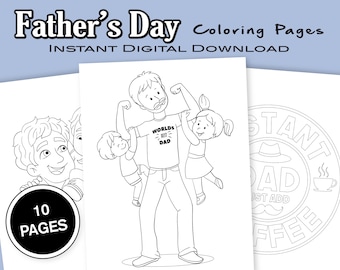 Father&#39;s Day Coloring Page Bundle - Print at Home