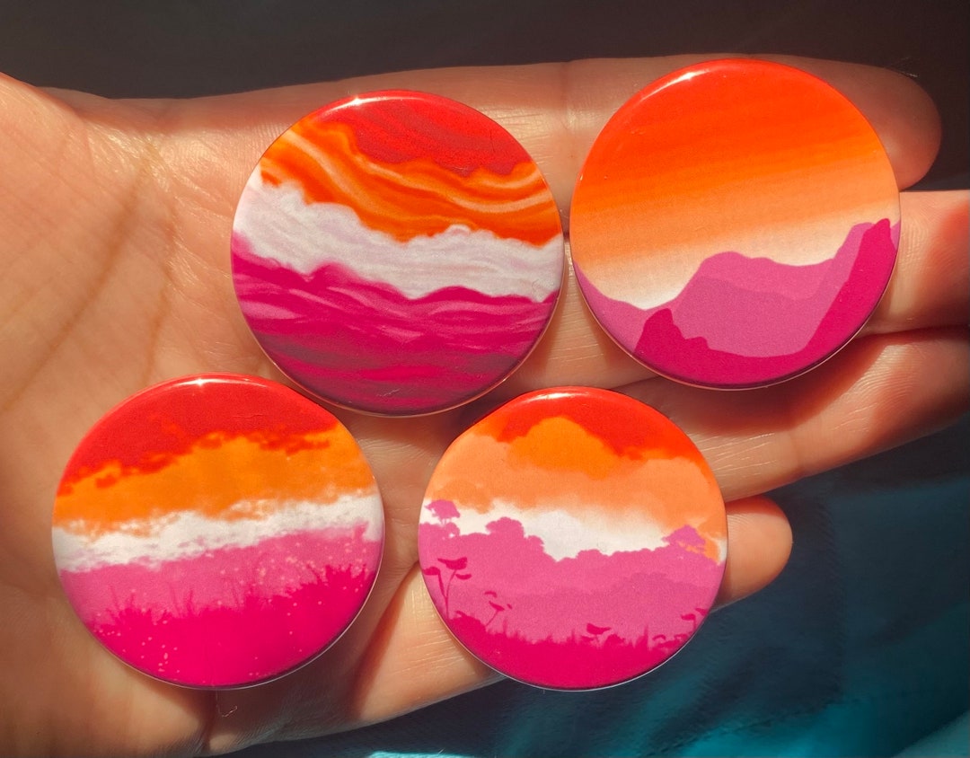 Cute Femme Lesbian Pride 1.5 Metal Pinback Buttons Feminine Lesbian ...